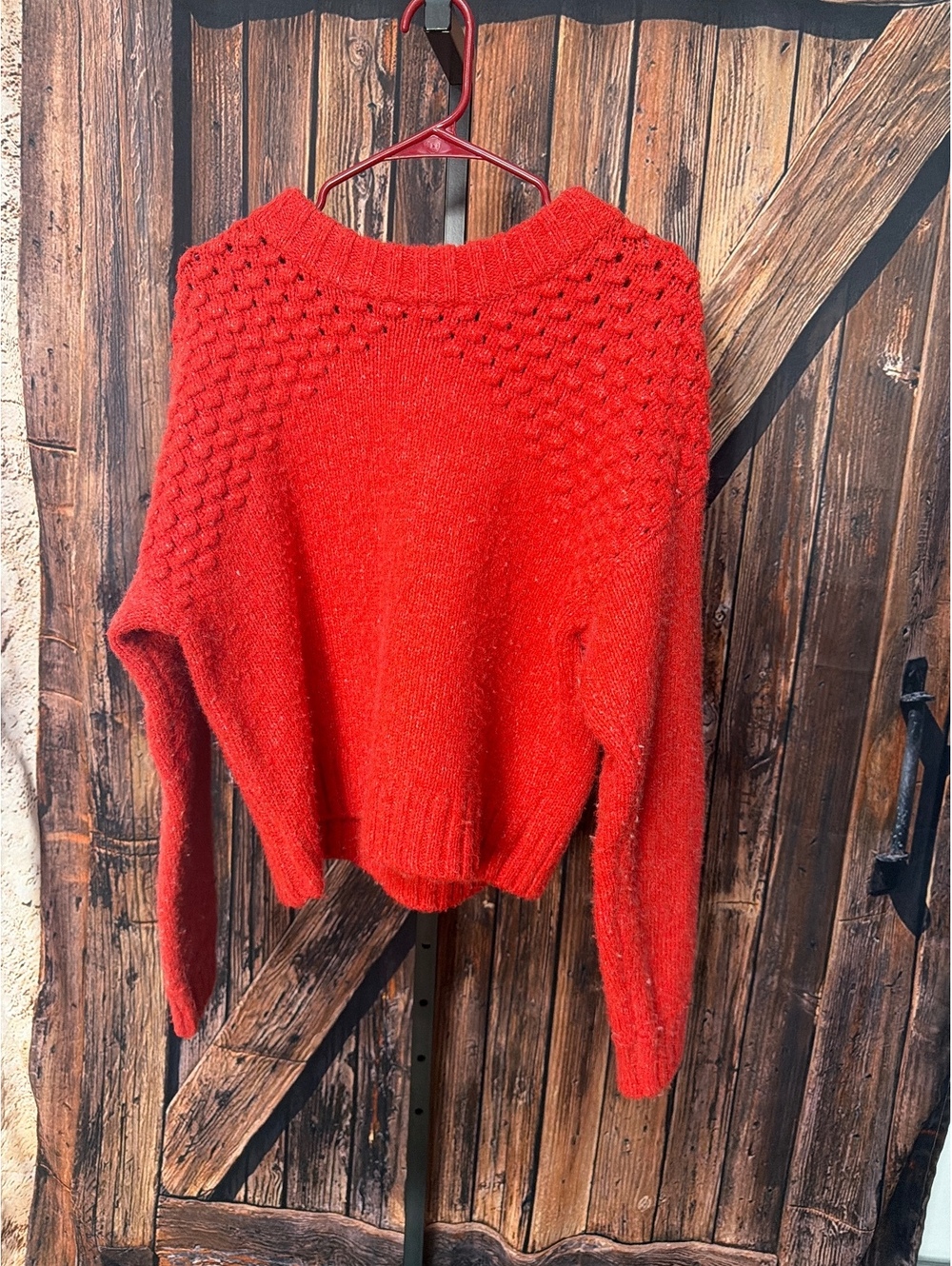 VICI Red Textured Knit Sweater Small